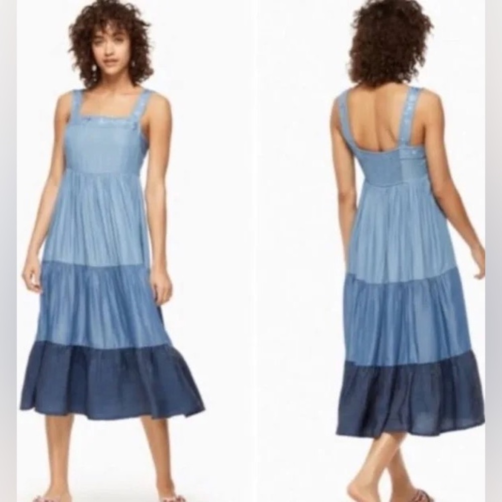 kate spade Blue Tiered Midi Dress